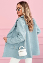 Płaszcz kożuszek z kołnierzem Ingrid fuksjowy