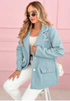 Płaszcz kożuszek z kołnierzem Ingrid fuksjowy