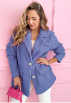 Płaszcz kożuszek z kołnierzem Ingrid fuksjowy