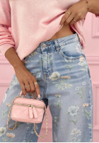 Spodnie jeansowe wide leg w kwiaty Florimel jasnoniebieskie