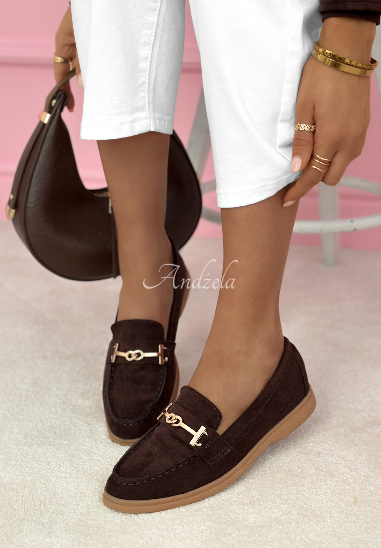Spirit Rebirth chocolate suede moccasins