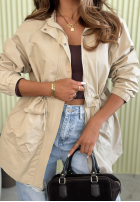 Lekka kurtka partka z kapturem Look Beyond beżowa