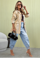 Lekka kurtka partka z kapturem Look Beyond beżowa