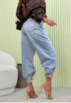 Spodnie jeansowe z przetarciami Abby niebieskie