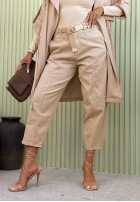 Spodnie jeansowe z paskiem Taylor beżowe