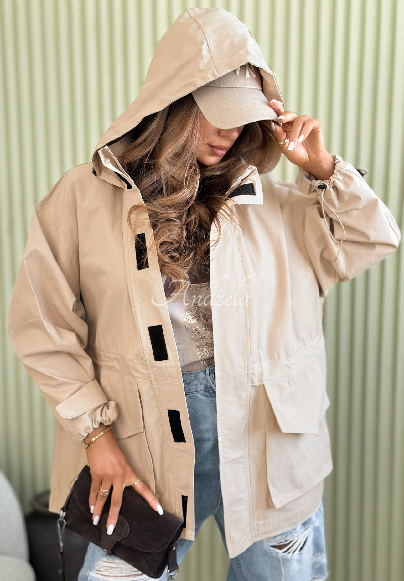 Lightweight cotton parka jacket with hood Living In Spring beige