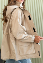 Lekka kurtka parka z kapturem Living In Spring beżowa