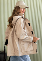 Lekka kurtka parka z kapturem Living In Spring beżowa