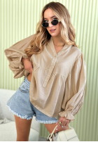 Lekka koszula z bufiastymi rękawami Spring Poems beżowa