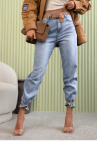 Spodnie jeansowe mom fit Here Again niebieskie