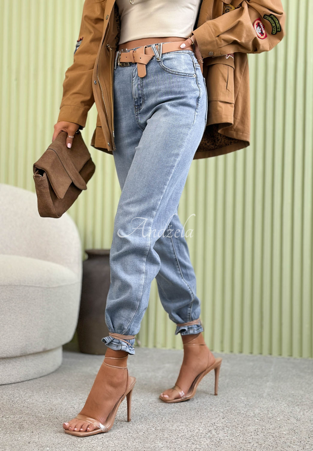 Here Again blue mom fit jeans