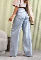 Spodnie jeansowe wide leg Amparo jasnoniebieskie
