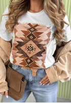 T-shirt z nadrukiem Aztec biały
