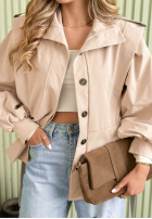 Krótki płaszcz z paskiem Seraphina beżowy