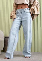 Spodnie jeansowe wide leg Amparo jasnoniebieskie