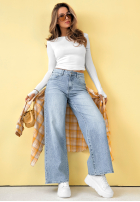 Spodnie jeansowe mom fit Anytime Now niebieskie