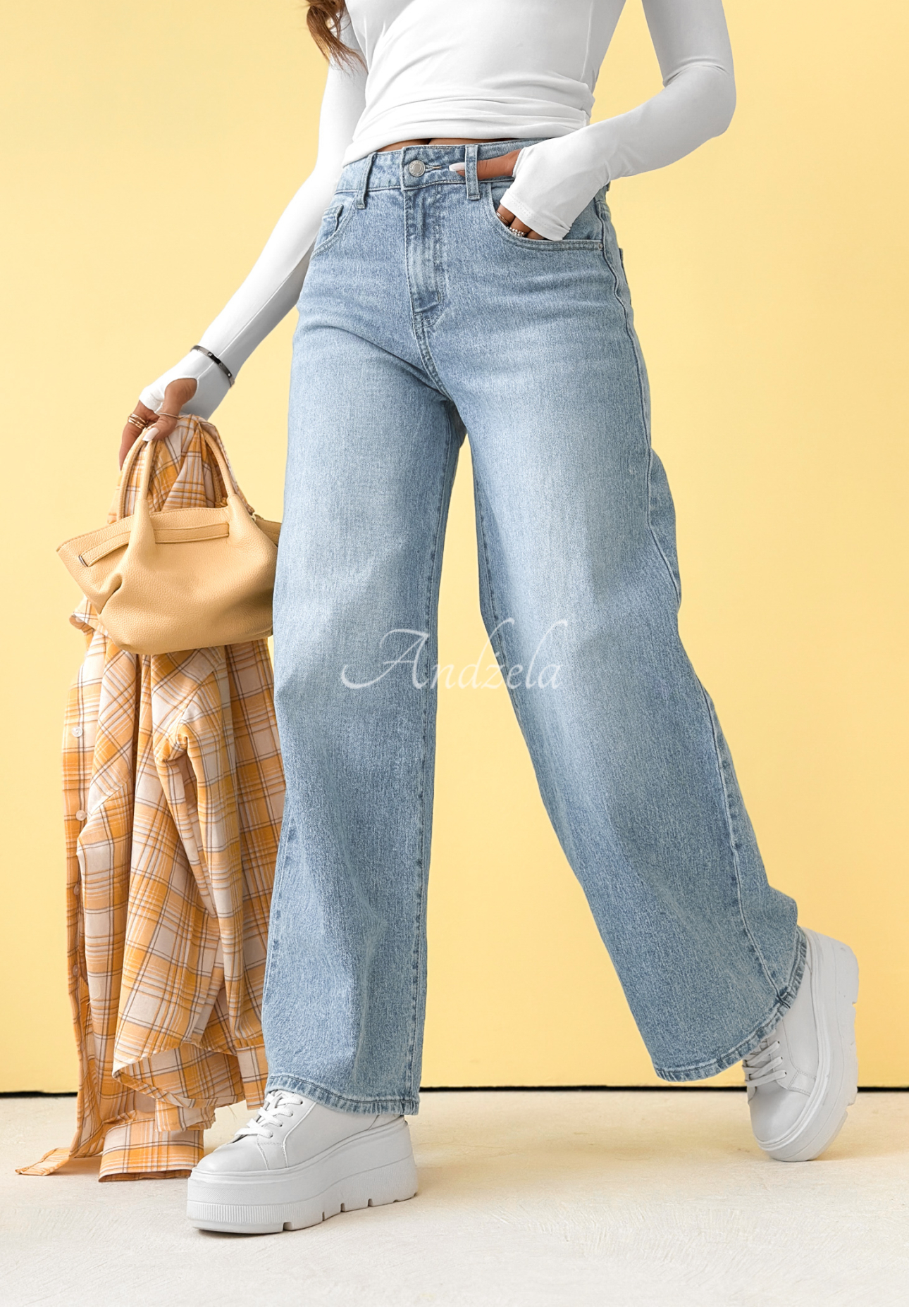 Anytime Now wide leg jeans, blue