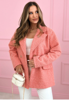 Długi płaszcz kożuszek Holding On To You różowy