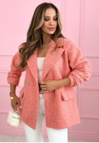 Długi płaszcz kożuszek Holding On To You różowy