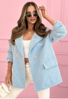 Długi płaszcz kożuszek Holding On To You różowy