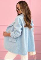 Długi płaszcz kożuszek Holding On To You różowy