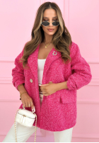 Długi płaszcz kożuszek Holding On To You różowy