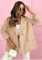 Długi płaszcz kożuszek Holding On To You różowy