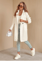 Płaszcz z imitacji kożucha Lakeside Dream biały