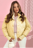 Pikowana kurtka ze stójką Hilda żółta