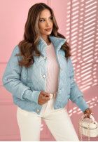 Pikowana kurtka ze stójką Hilda żółta