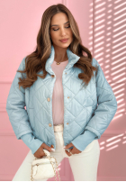 Pikowana kurtka ze stójką Hilda żółta