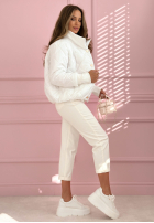 Pikowana kurtka ze stójką Hilda żółta