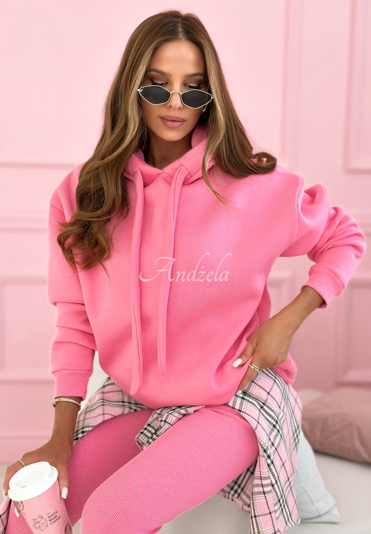 Cotton tracksuit set with hoodie and leggings Hot Duo pink