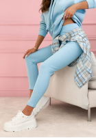 Komplet dresowy bluza z kapturem i legginsy Hot Duo błękitny