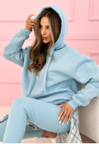 Komplet dresowy bluza z kapturem i legginsy Hot Duo błękitny