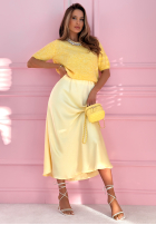 Satynowa spódnica maxi Sabina pudrowy róż