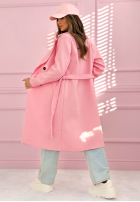 Długi płaszcz z kołnierzem We Both Know różowy