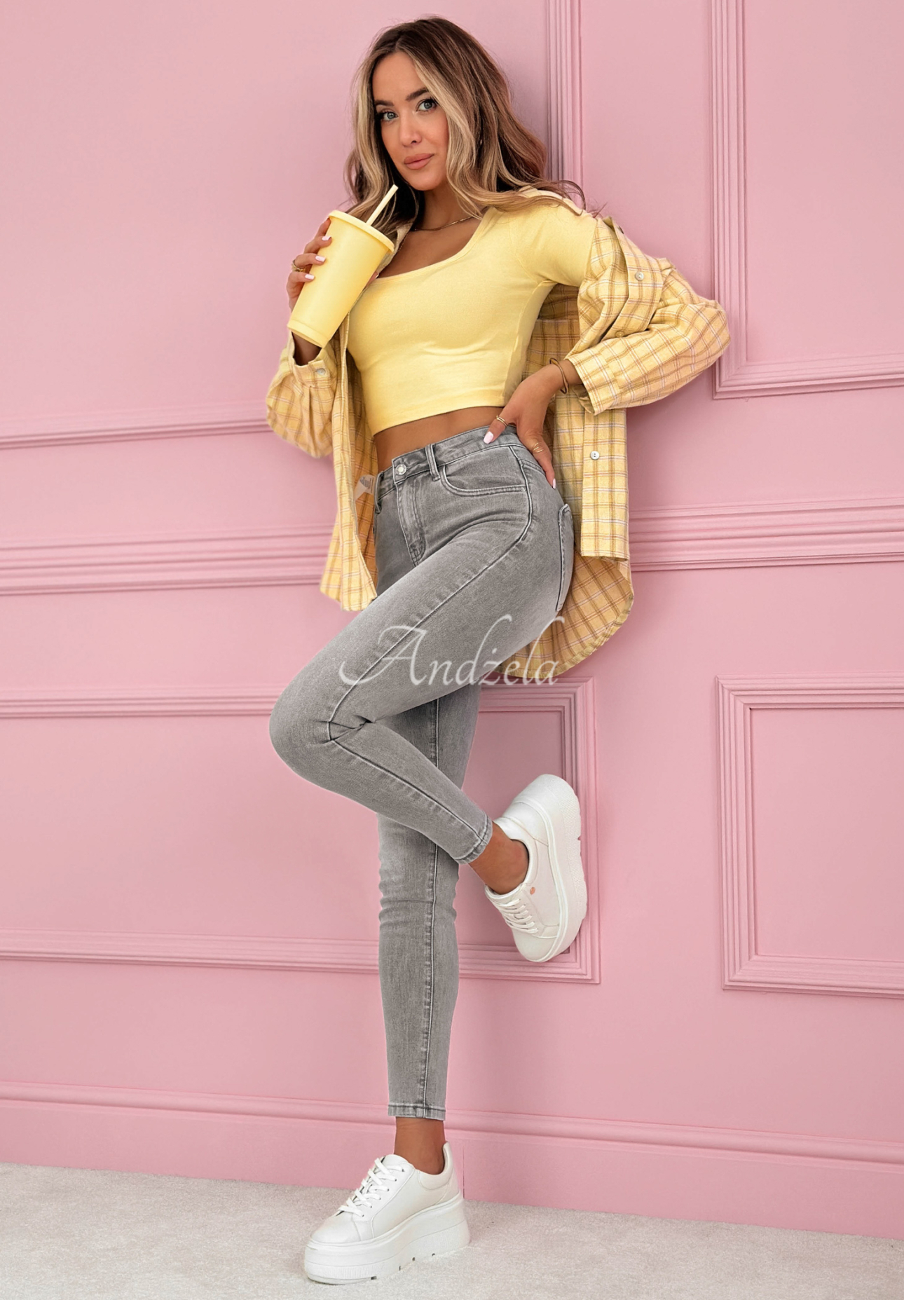 Spodnie jeansowe skinny To Get Started jasnoszare