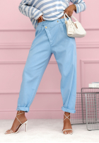 Marchewkowe spodnie Spring Will Come błękitne