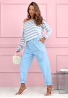 Marchewkowe spodnie Spring Will Come błękitne