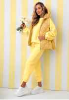 Pikowana kamizelka z kapturem Spring Touch biała