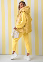 Pikowana kamizelka z kapturem Spring Touch biała