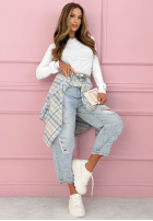 Bluzka longsleeve z marszczeniami i kokardkami Cutie Bows biała