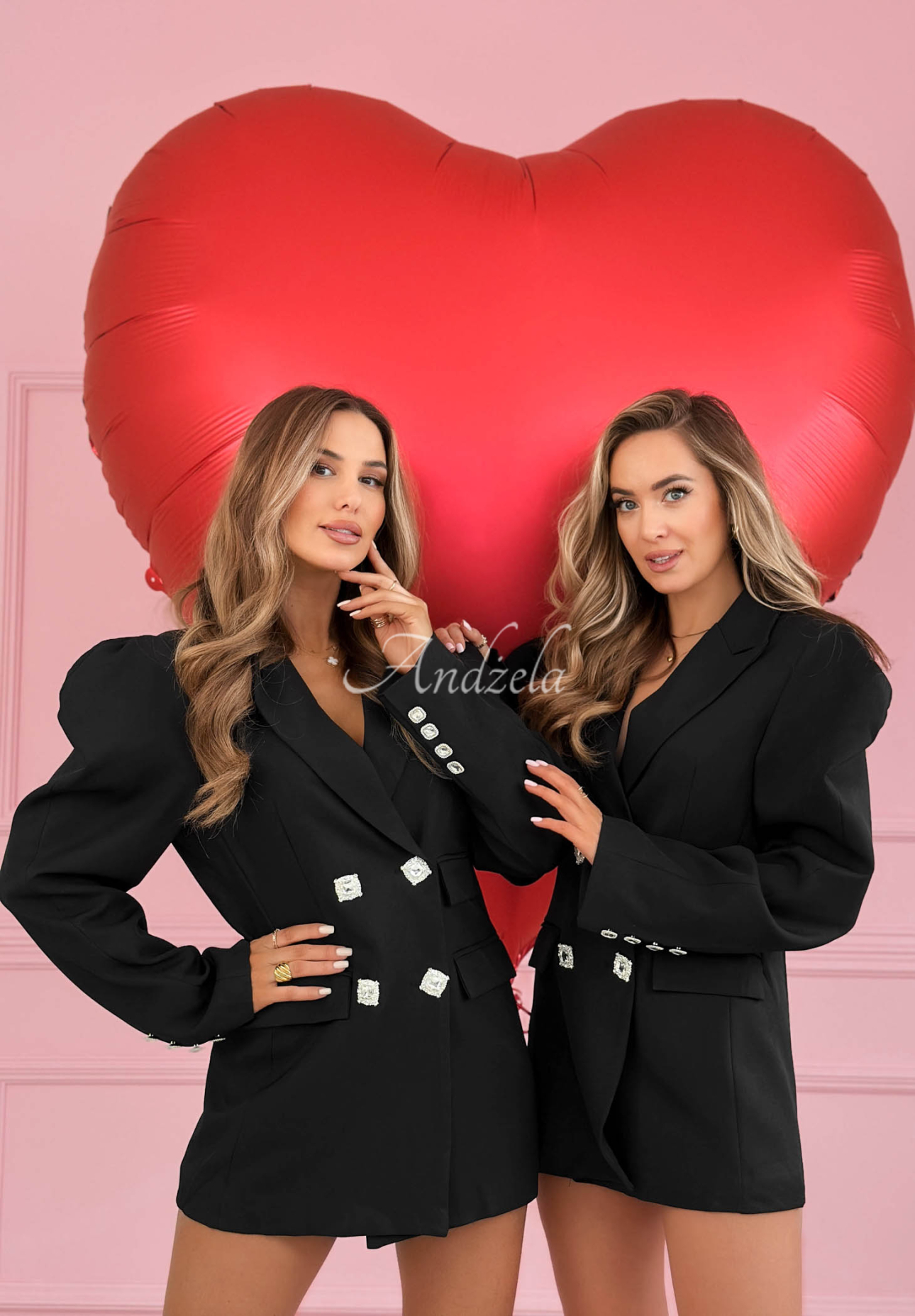 Sukienka marynarka z bufiastymi rękawami i bawełną Avenelle czarna