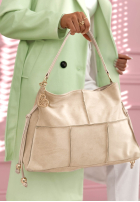 Zamszowa torebka z ozdobnymi przeszyciami Everyday Smile błękitna