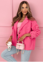 Viscose short coat with pockets Yumi pink