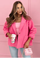 Krótki płaszcz z kieszeniami Yumi żółty