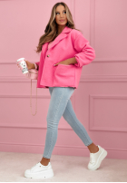 Krótki płaszcz z kieszeniami Yumi żółty