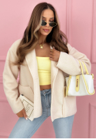 Krótki płaszcz z kieszeniami Yumi żółty