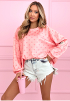 Sweet Drops pink polka dot viscose sweatshirt